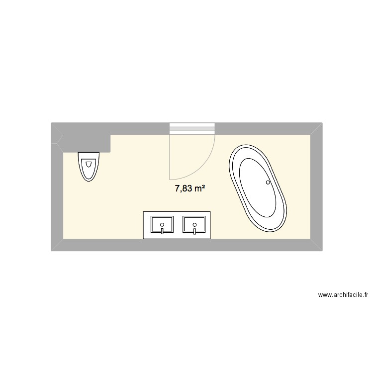 SDB VILLA 1 ST FRANÇOIS. Plan de 1 pièce et 8 m2