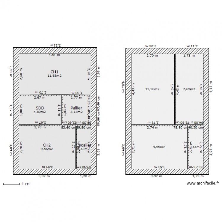duplex 3ch. Plan de 0 pièce et 0 m2
