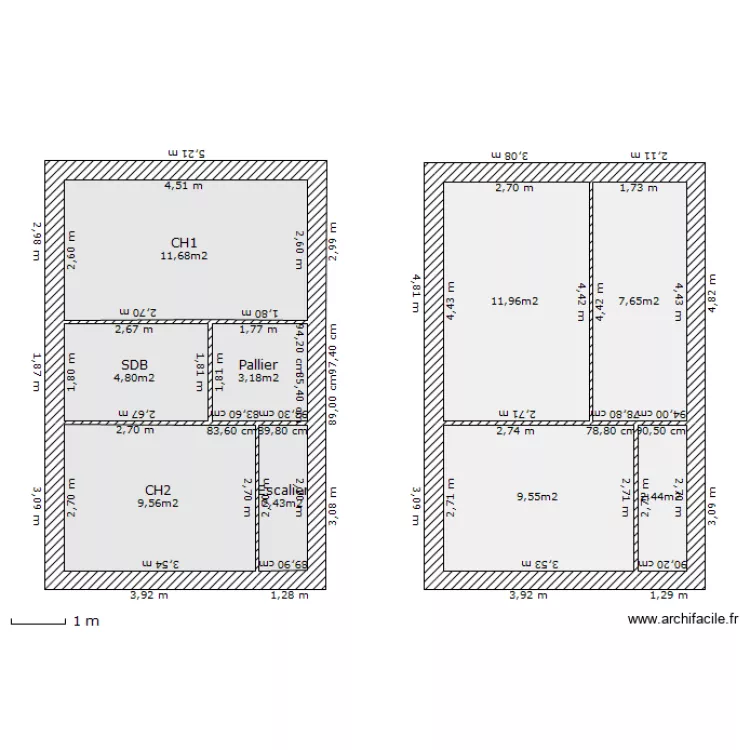 duplex 3ch. Plan de duplex 3ch. Plan de