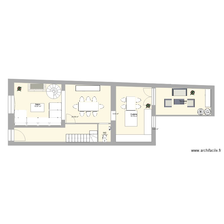 Anatole France 2ème duplex aménagé. Plan de 0 pièce et 0 m2