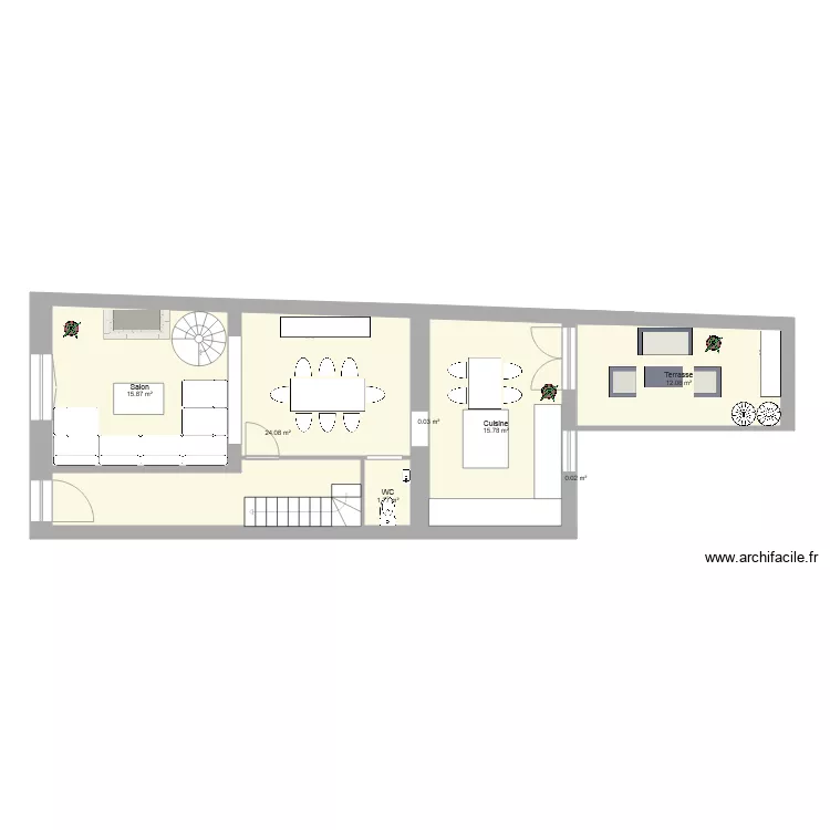 Anatole France 2&egrave;me duplex am&eacute;nag&eacute;. Plan de 