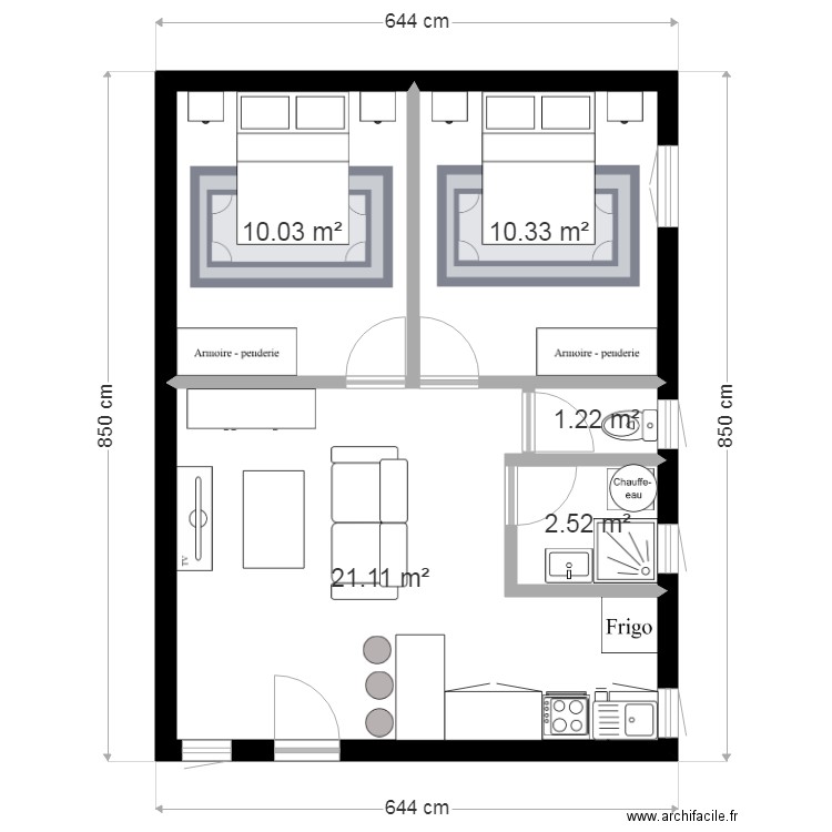 plan appartement t3 ancien garage modele 2. Plan de 0 pièce et 0 m2
