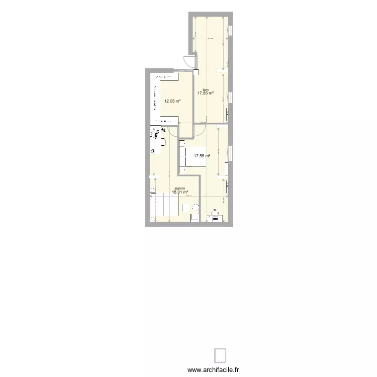 hengstenberg &eacute;tage lou 3 meubler. Plan de 