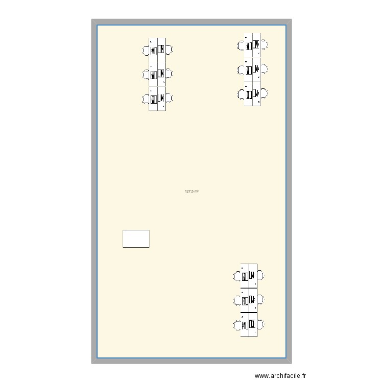 etage_milieu. Plan de 1 pièce et 128 m2