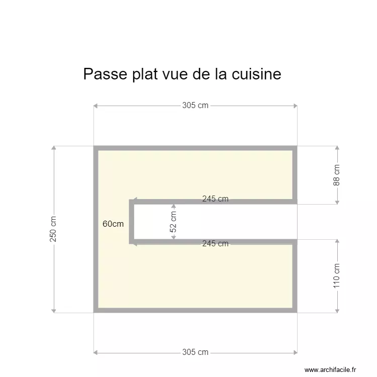 passe plat. Plan de 