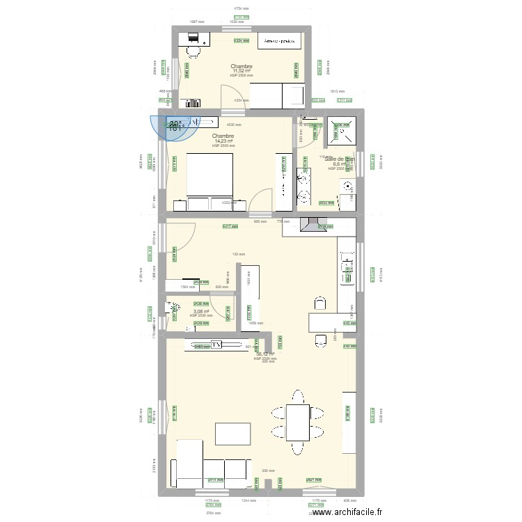 PLAN RDC MAISON ALSACIENNE. Plan de 0 pièce et 0 m2