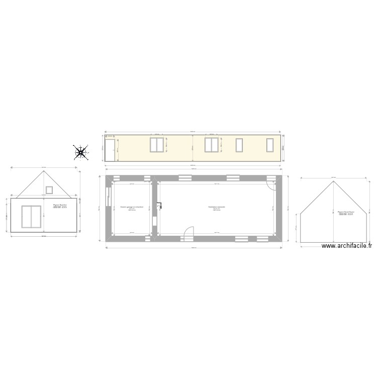 Moulin. Plan de 2 pièces et 79 m2