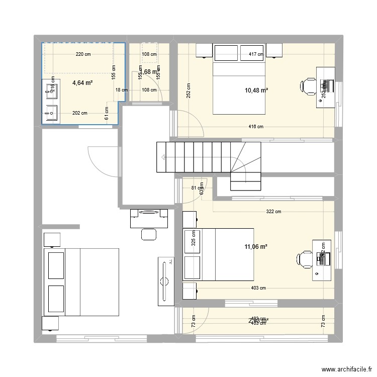 etage2. Plan de 5 pièces et 31 m2