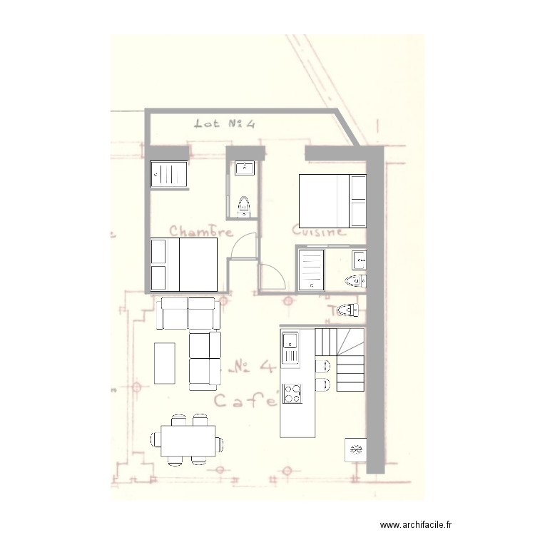 laveran airbnb. Plan de 3 pièces et 29 m2