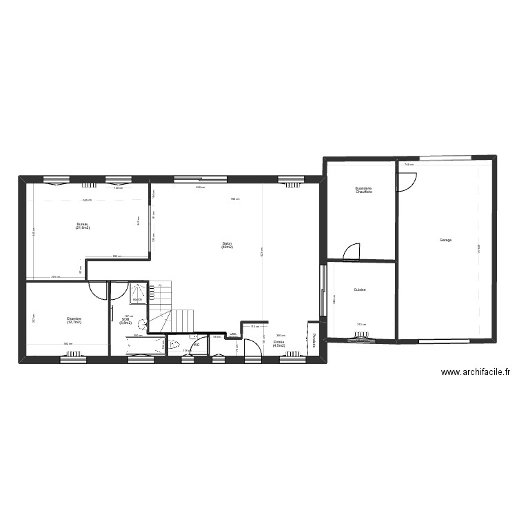 12RDCAprésMAIRIE. Plan de 2 pièces et 136 m2