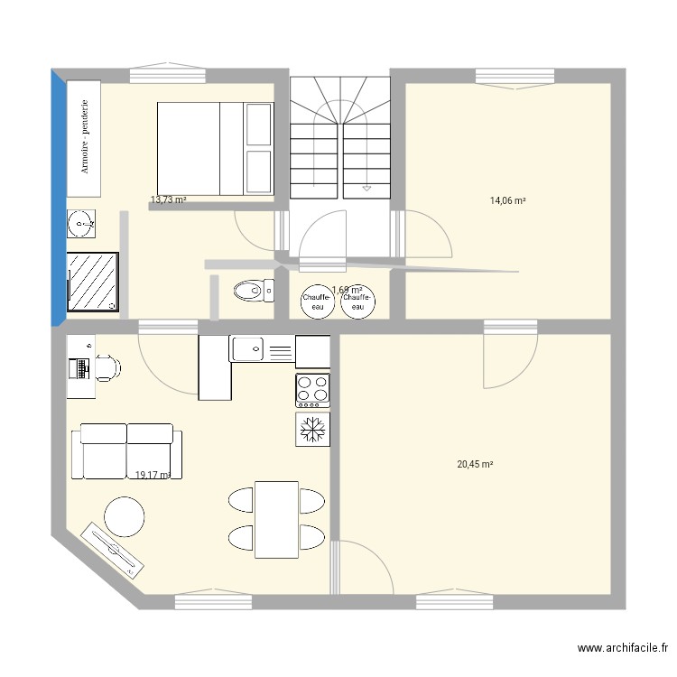 Abbaye 32 Zarbi Raph. Plan de 5 pièces et 69 m2