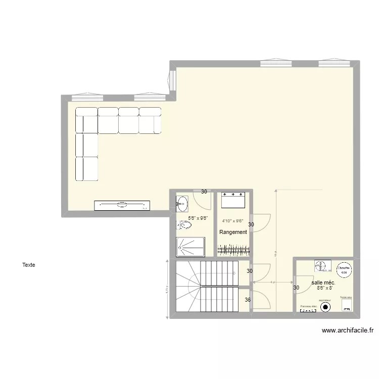 sous-sol maison legar&eacute;. Plan de 