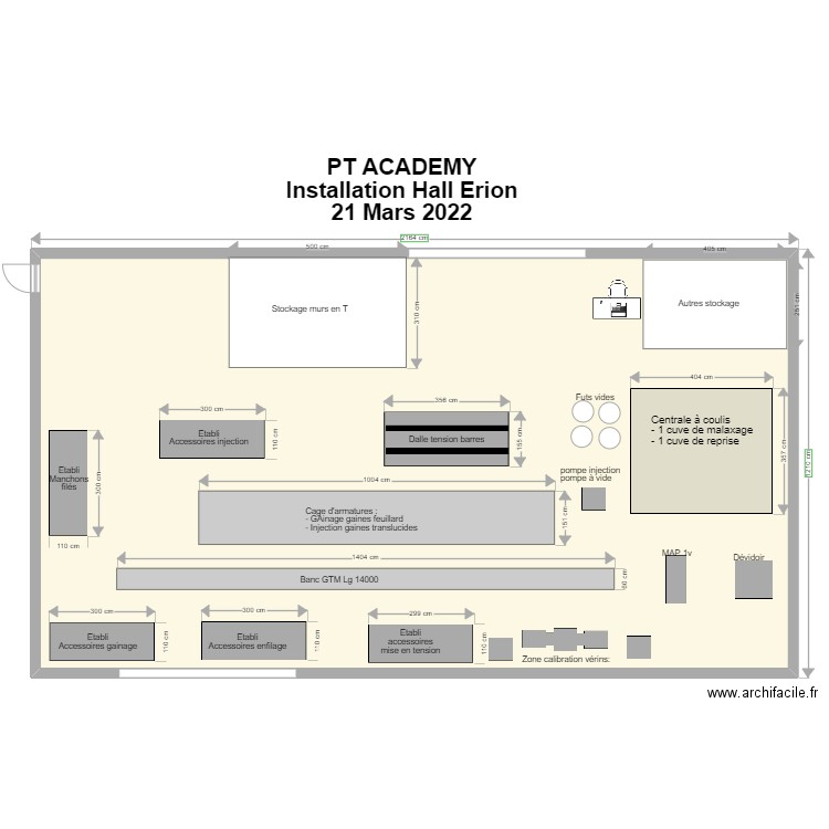 PT academy  La fiole 2022. Plan de 1 pièce et 245 m2