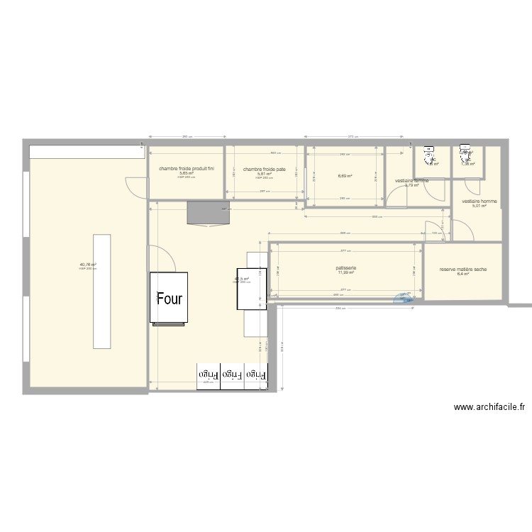 boulangerie leval 2. Plan de 12 pièces et 131 m2