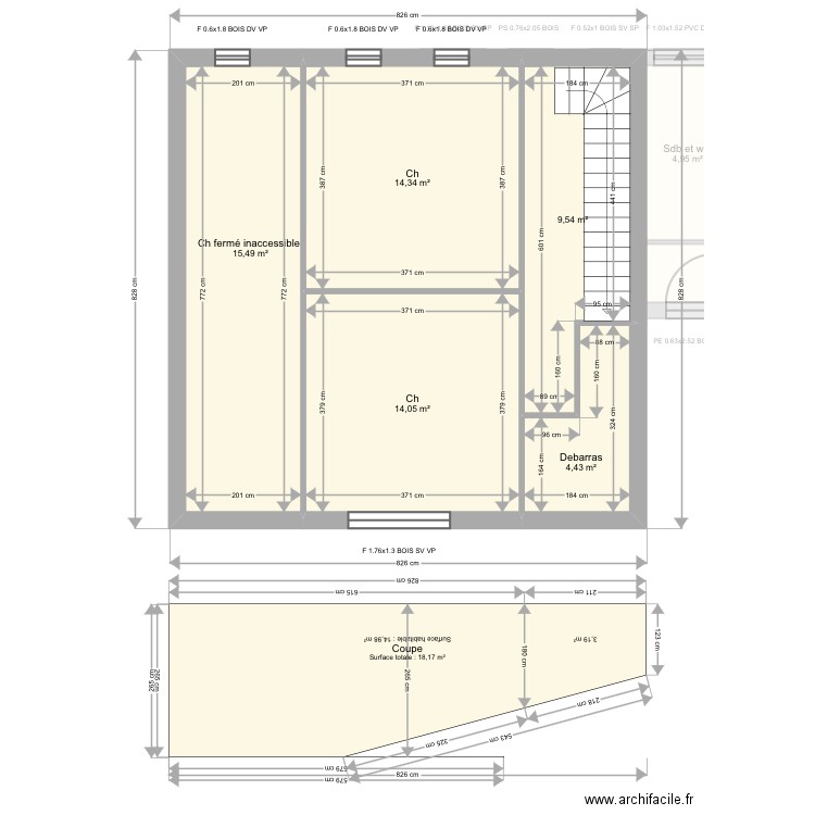 Diarra. Plan de 11 pièces et 123 m2