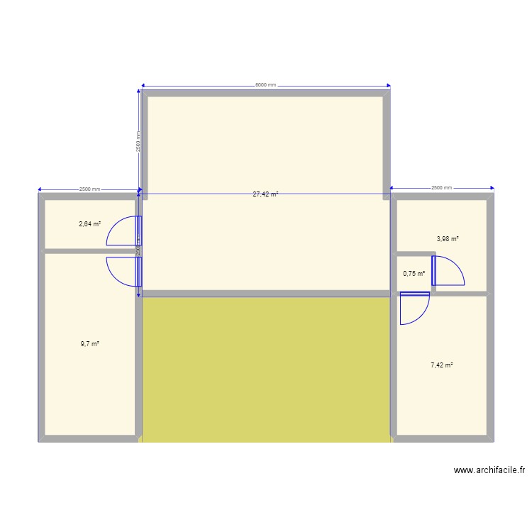 Кадуй. Plan de 7 pièces et 72 m2