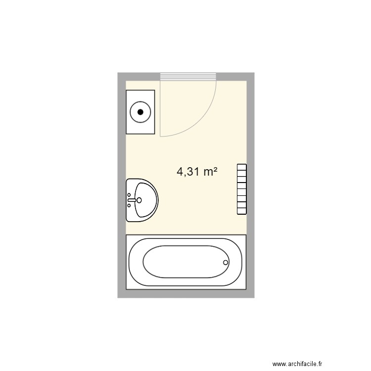 Petit SDB existant . Plan de 0 pièce et 0 m2