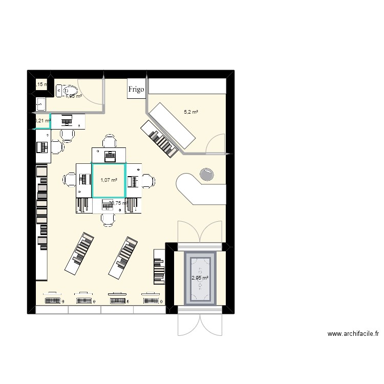 Ordinatour plan 5. Plan de 7 pièces et 44 m2