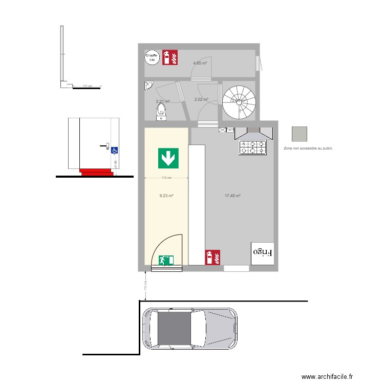 La pizzeria du Pont SSI. Plan de 0 pièce et 0 m2