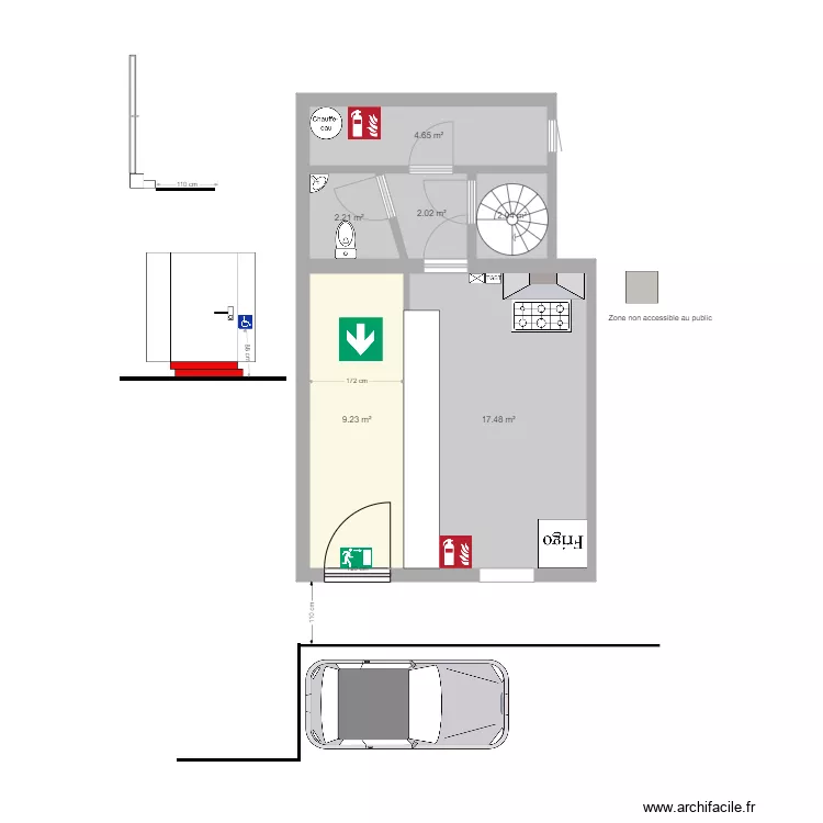 La pizzeria du Pont SSI. Plan de 