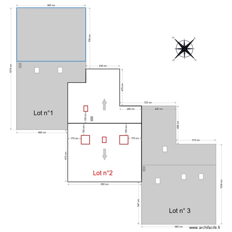 Plan toitures projet. Plan de 0 pièce et 0 m2