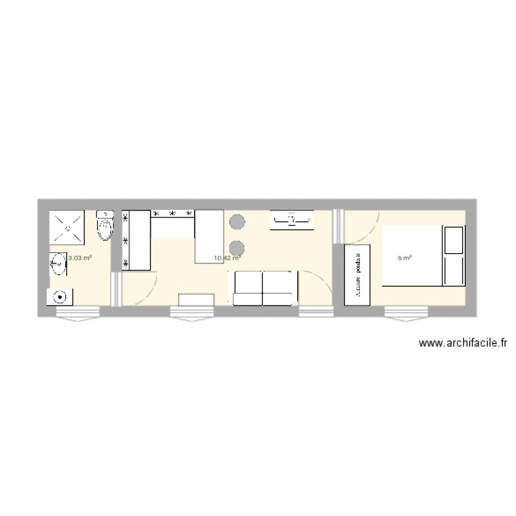 Plan petit appartement . Plan de 0 pièce et 0 m2