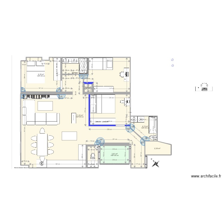 PADDYLOC 2. Plan de 7 pièces et 94 m2