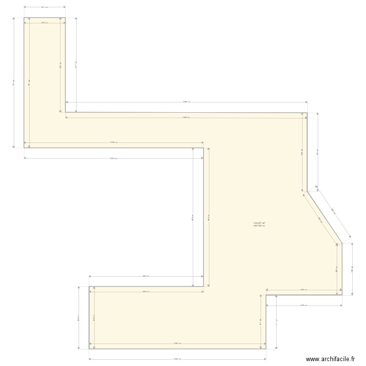 PREVOST plan terrasse ind01. Plan de 1 pièce et 141 m2