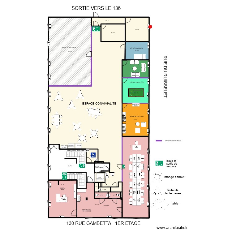 ESPACE CONVIVIALITE REIMS. Plan de 23 pièces et 520 m2