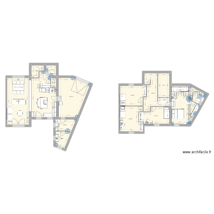 Petit agrandissement 2. Plan de 23 pièces et 178 m2