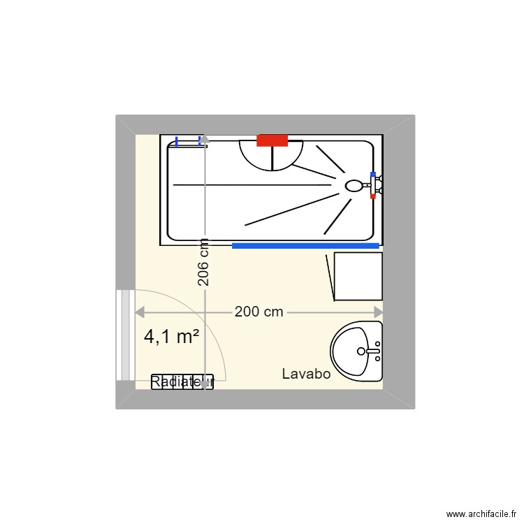 gineys SDB aprestx. Plan de 0 pièce et 0 m2