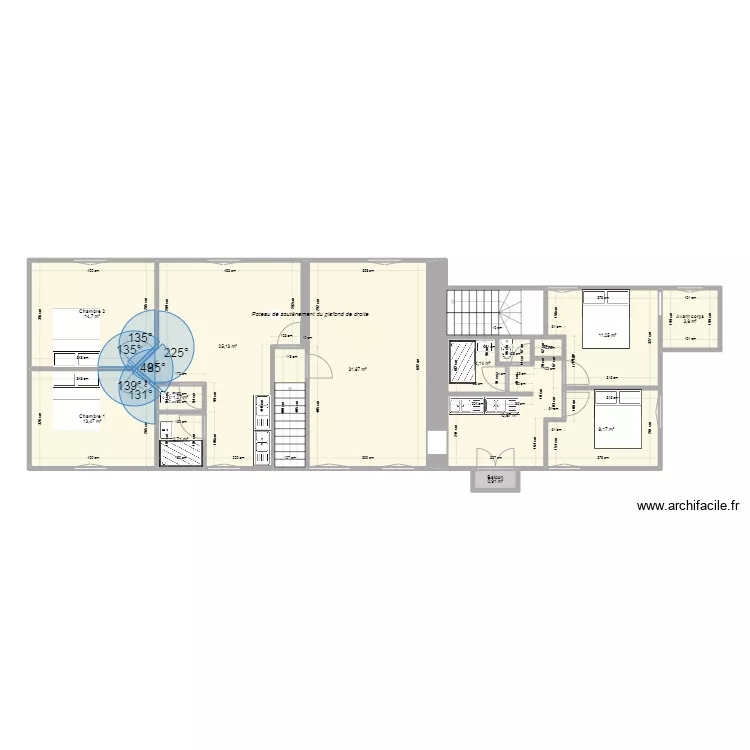 Prieur&eacute; 1er &eacute;tage transform&eacute;. Plan de 