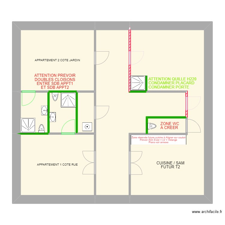 HOK. Plan de 7 pièces et 107 m2