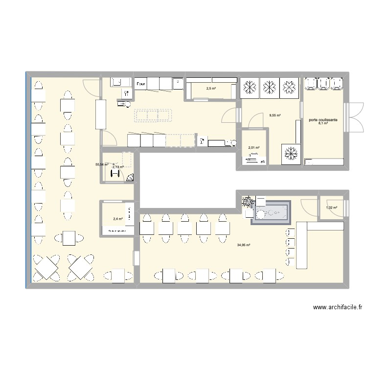 Restaurant . Plan de 0 pièce et 0 m2