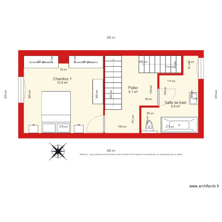 BI 2103 1er étage coté. Plan de 0 pièce et 0 m2