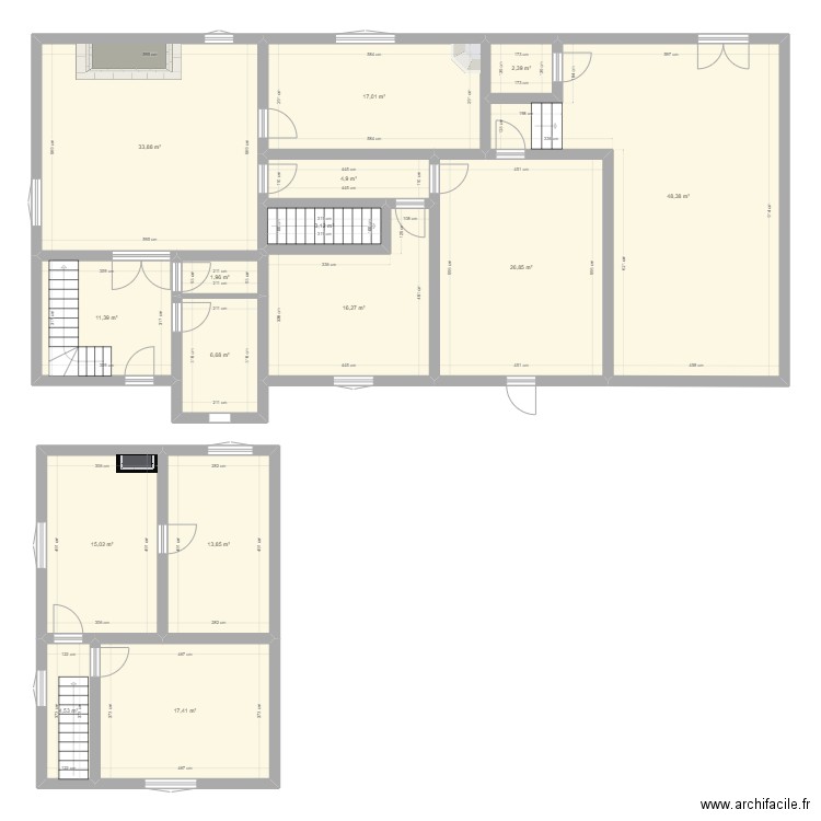 maison. Plan de 15 pièces et 224 m2