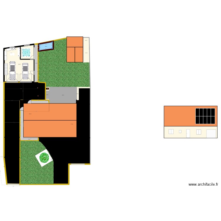 garage 3. Plan de 20 pièces et 555 m2