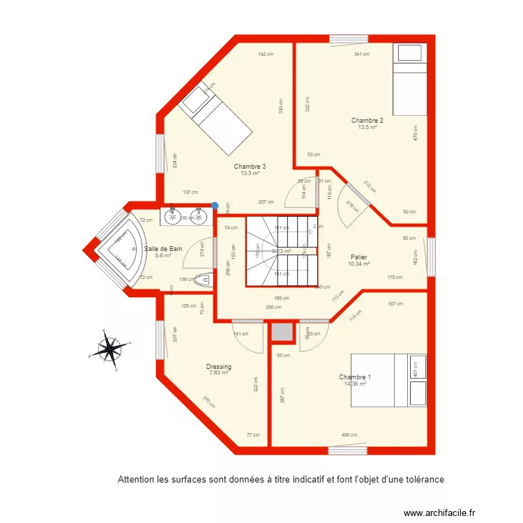 BI 2377 &eacute;tage c&ocirc;t&eacute;. Plan de 