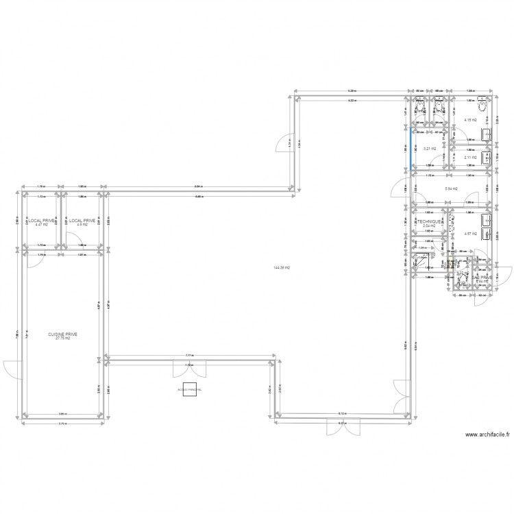 CMCAS SAINT PIAT SANITAIRES. Plan de 0 pièce et 0 m2