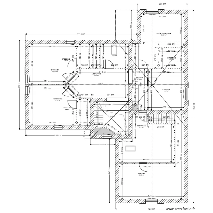 HERBE ETAGE. Plan de 