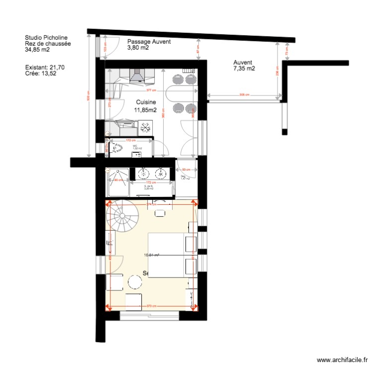 Studio Picholine Projet. Plan de 0 pièce et 0 m2