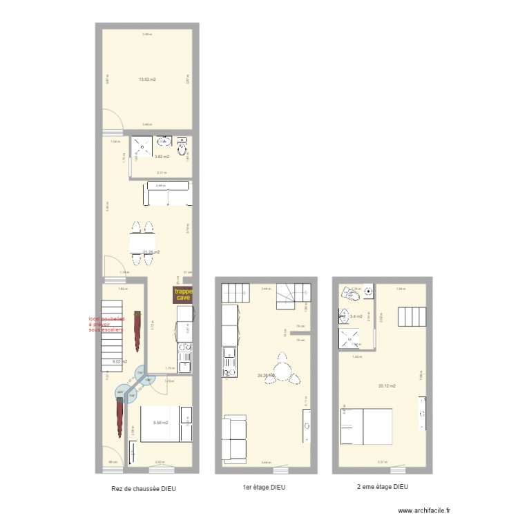 DIEU version 2 unités. Plan de 0 pièce et 0 m2