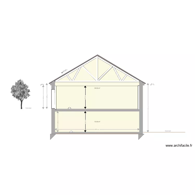 coupe AA 2p. Plan de 
