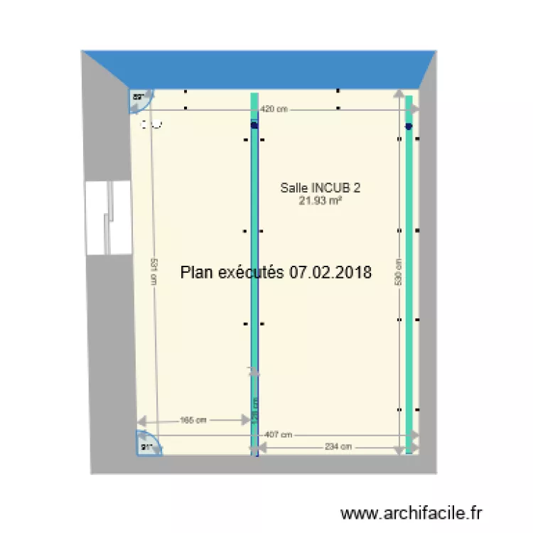 Execution INCUB 2 caniveaux. Plan de 