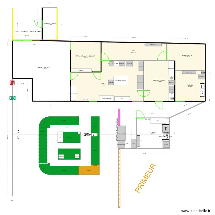 BBT ABBEVILLE implantati Secorest. Plan de 9 pièces et 209 m2