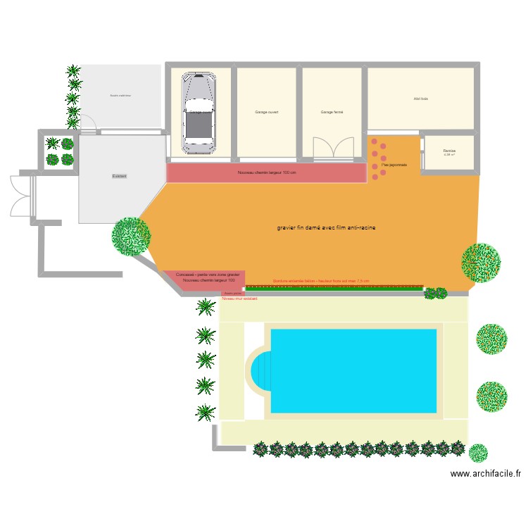 Terrasse LaRoque. Plan de 5 pièces et 62 m2