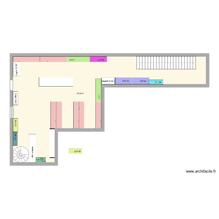 stock am&eacute;nag&eacute;. Plan de 0 pièce et 0 m2