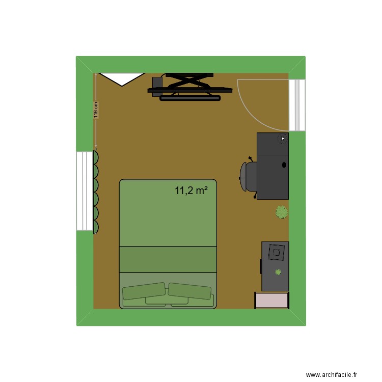maison autonomie 2. Plan de 1 pièce et 11 m2