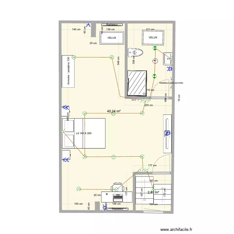 Maison Lodelinsart Grenier. Plan de 