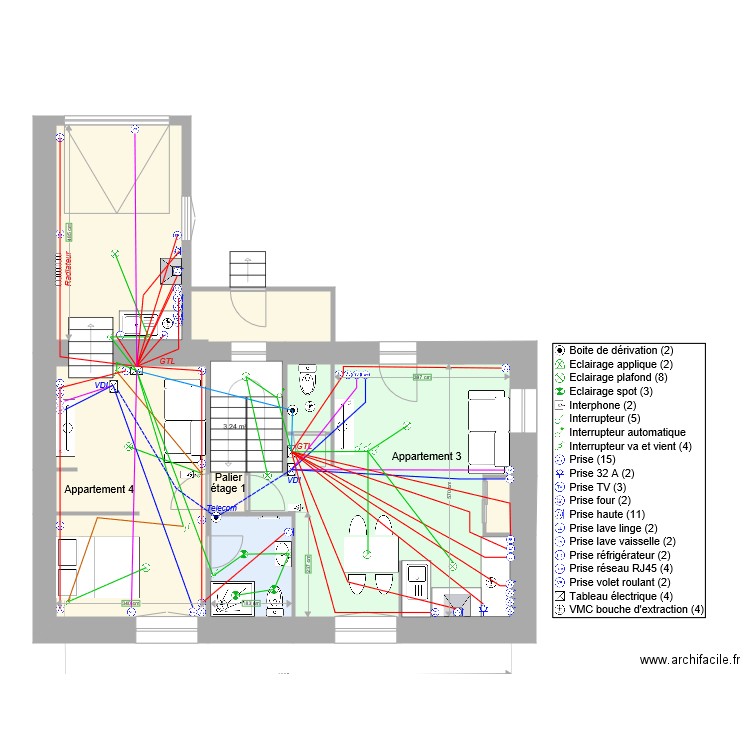 Vitre Etage 1 v10 Cablage elec. Plan de 0 pièce et 0 m2